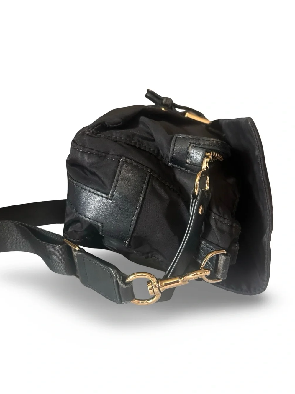 Tory Burch Black Nylon Crossbody with Gold Hardware